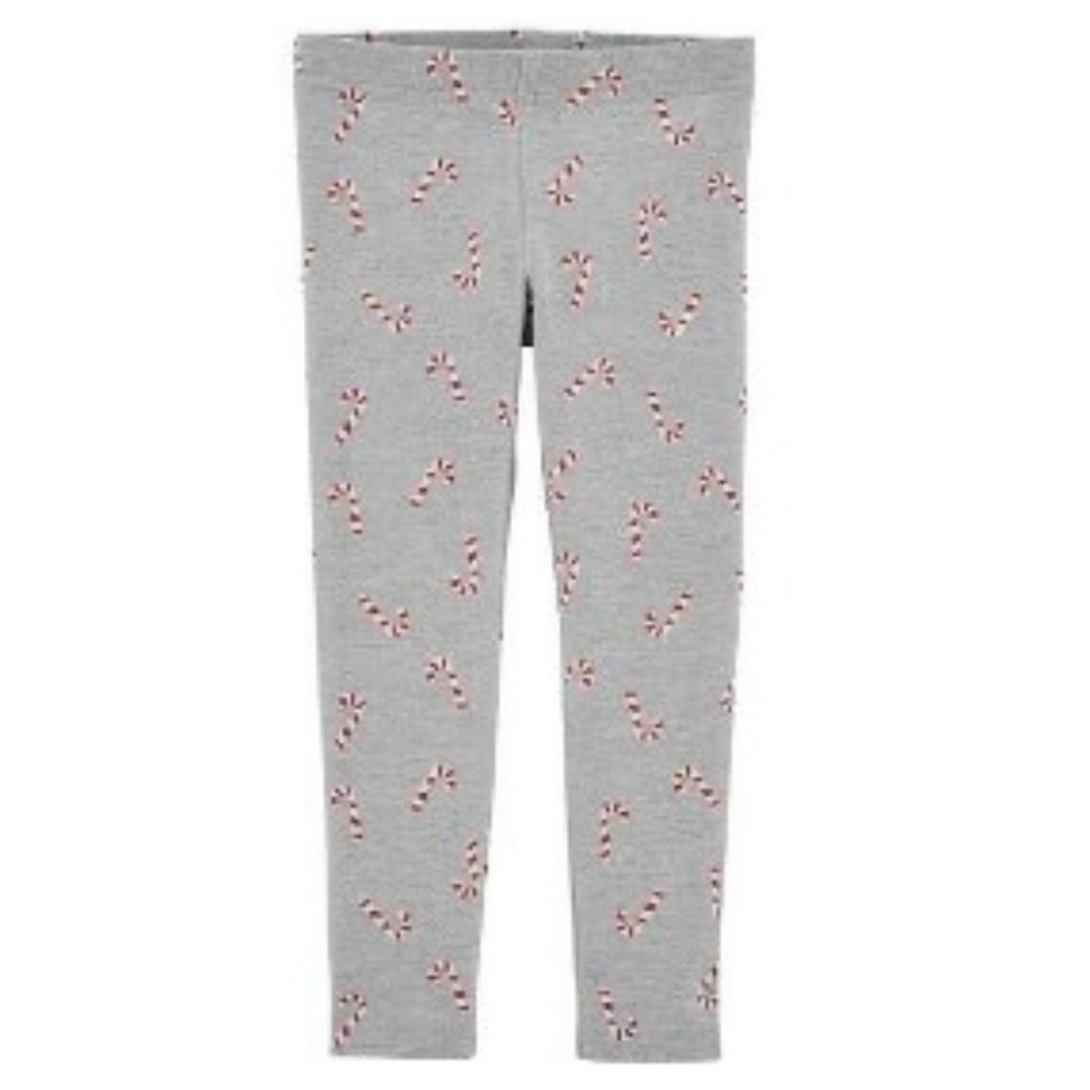 3M Christmas Leggings Little Girls Candy Cane Long Pant Trousers Holiday - Picture 4 of 4